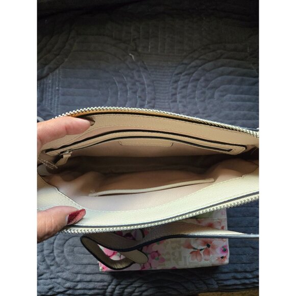 Floral Dana Buchman Crossbody Bag & Wallet Combo With Adjustable Strap Beige/Pin - Picture 4 of 6